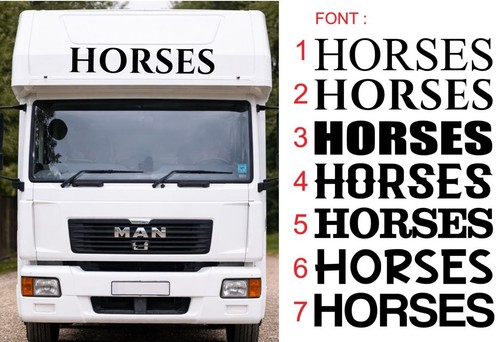Horses text vinyl decal - 2x,