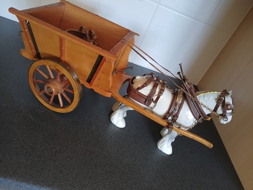 Beswick shire horse and cart - shire,